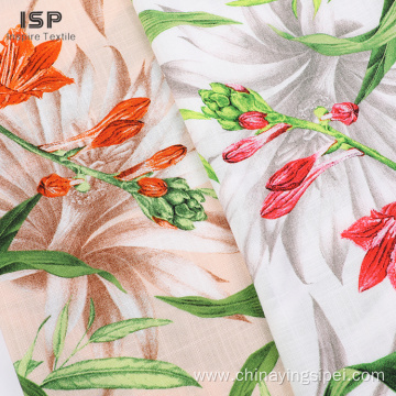 Eco-Friendly Dyed Rayon Print Slub Fabric